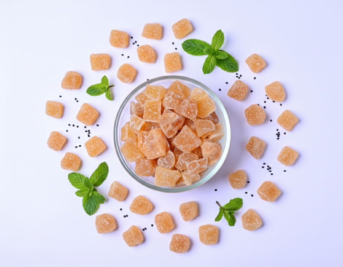 candied ginger Dry Ginger cubes - Image 1