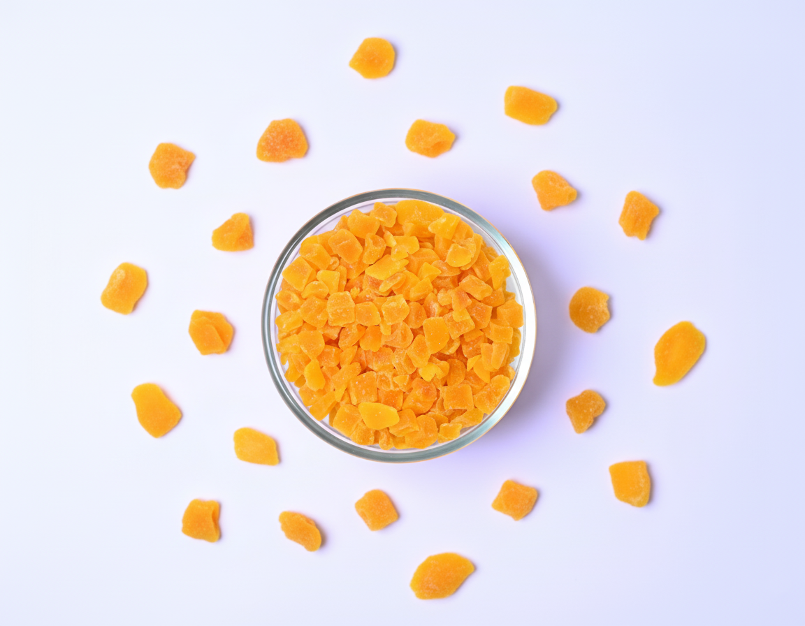 dried mango chunks (2) Dry Mango Cubes - Image 1